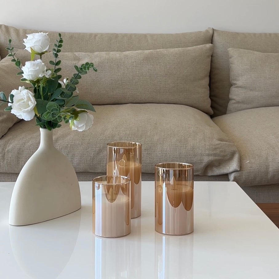 Glass Gold Candles