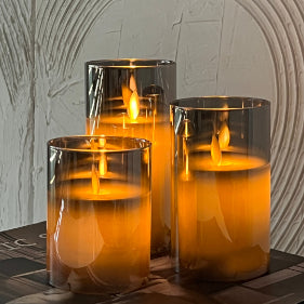 LED Candles - Black (Glass)